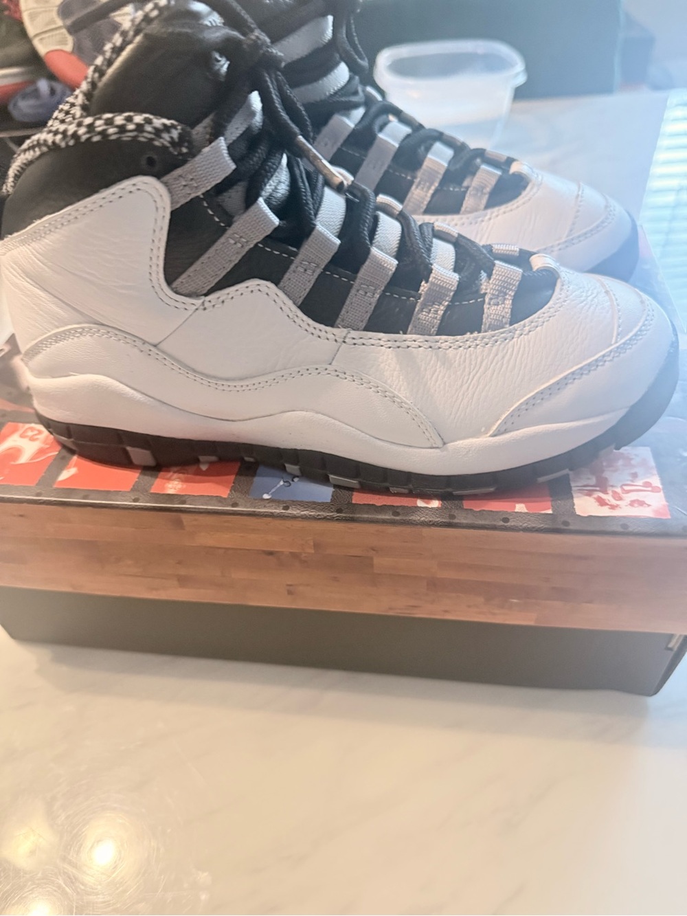 Jordan Kids White and Black High-Top Sneakers